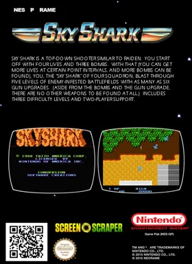 Sky Shark (USA) (Rev 1) box cover back